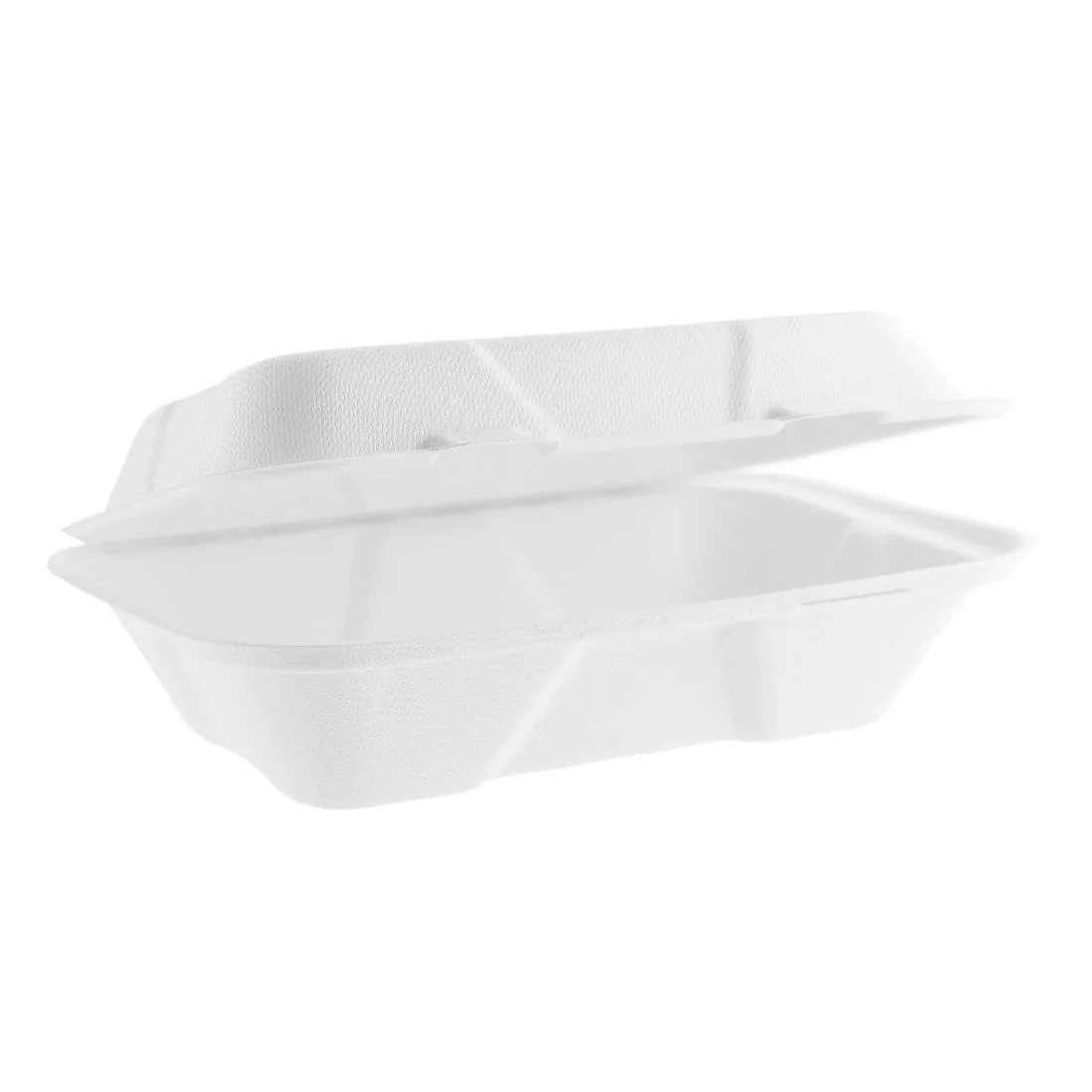 Vegware Nourish Moulded Fibre Clamshell Takeaway Boxes 9x6" (500 Pack) - Image 1