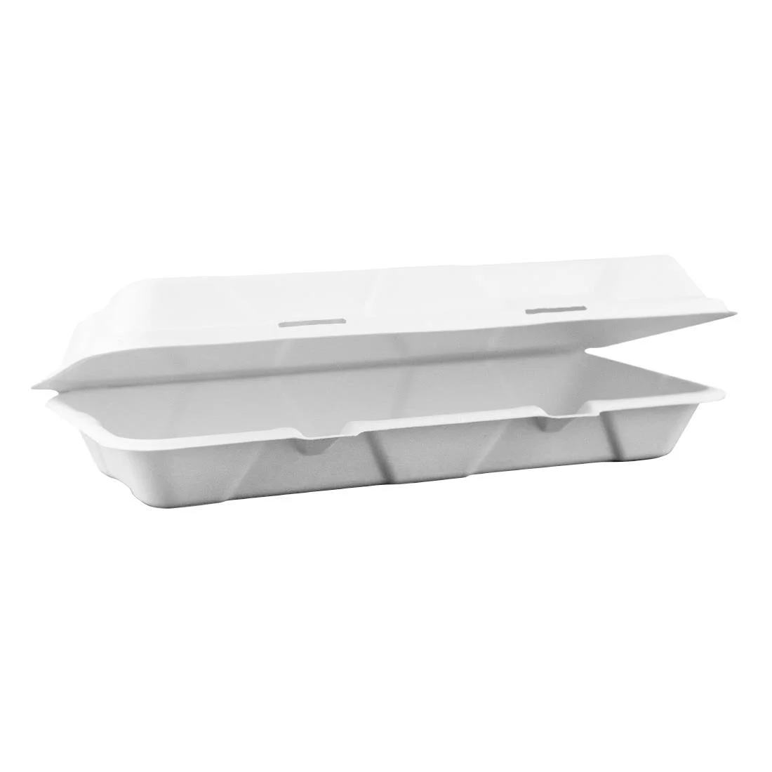 Vegware Nourish Moulded Fibre Clamshell Takeaway Boxes 12x6" (250 Pack) - Image 1