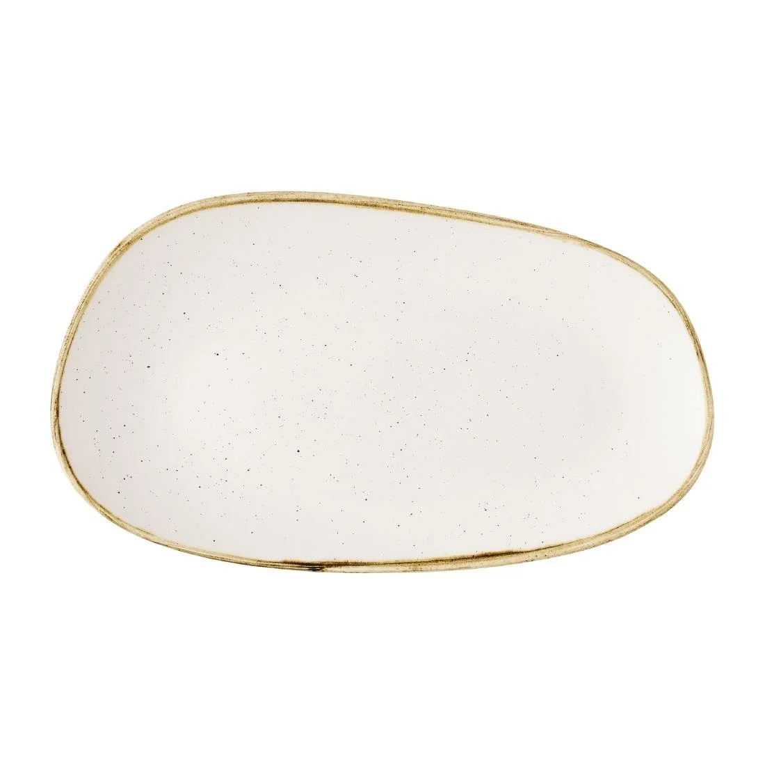 Churchill Stonecast Opal Oblong Plates Barley White 260x150mm (12 Pack) - Image 1