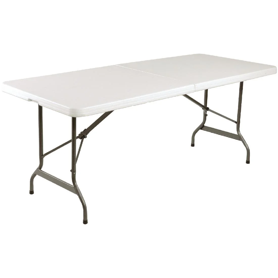 Bolero Rectangular Centre Folding Table 6ft White - Image 1