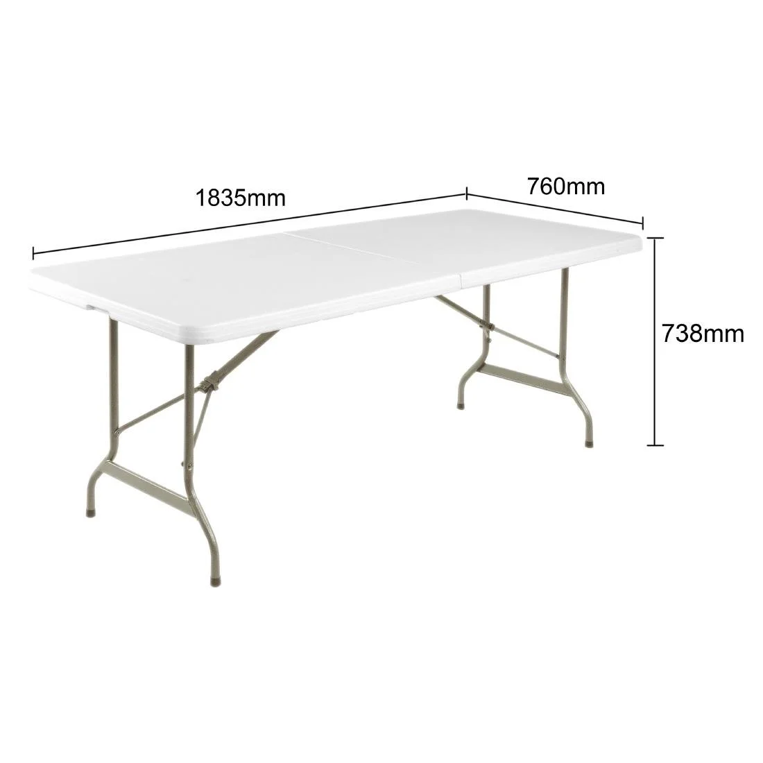 Bolero Rectangular Centre Folding Table 6ft White - Image 9
