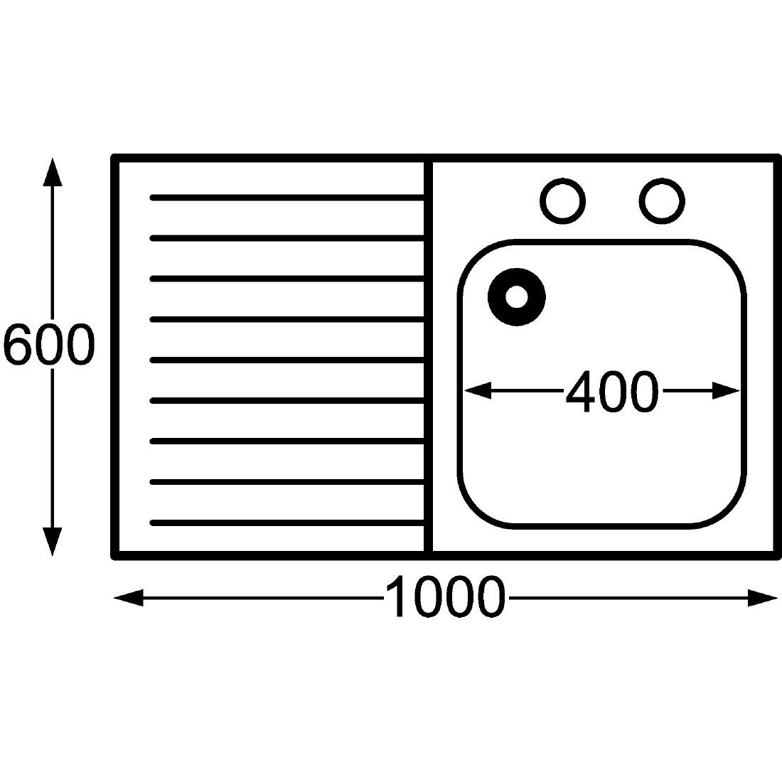 Franke Sissons Self Assembly Stainless Steel Sink Left Hand Drainer 1000x600mm
