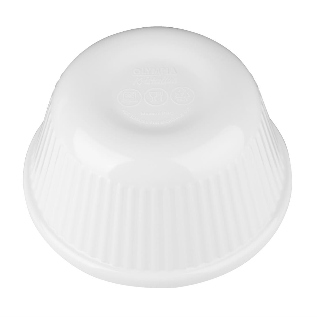 Kristallon Melamine Fluted Ramekins White 76mm