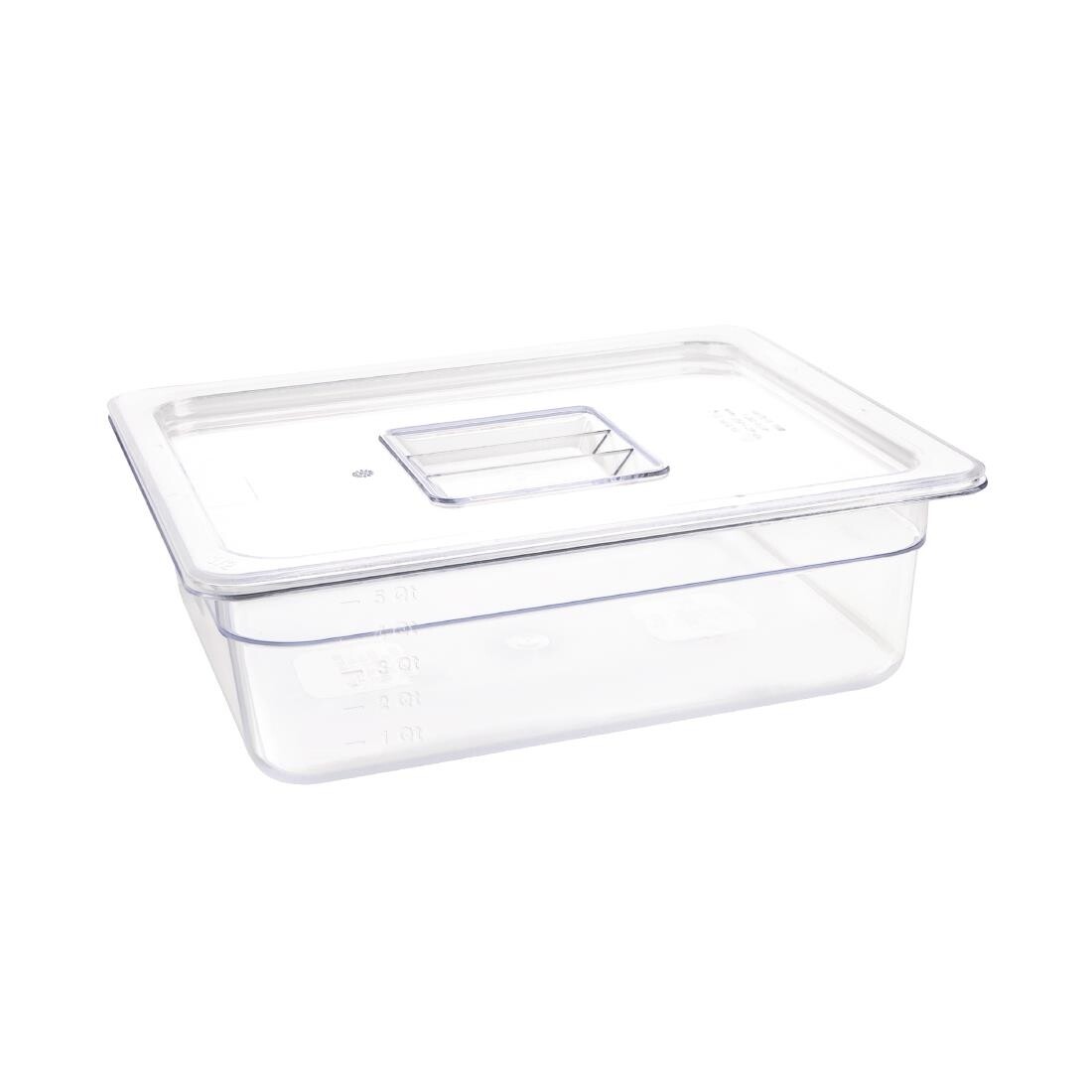 Vogue Polycarbonate 1/2 Gastronorm Container 100mm Clear