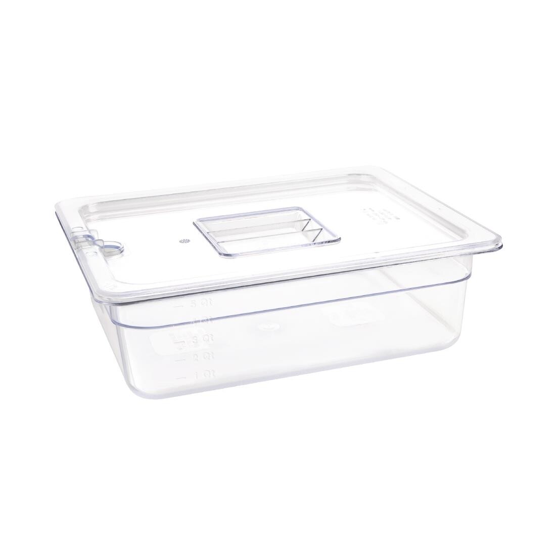 Vogue Polycarbonate 1/2 Gastronorm Container 100mm Clear
