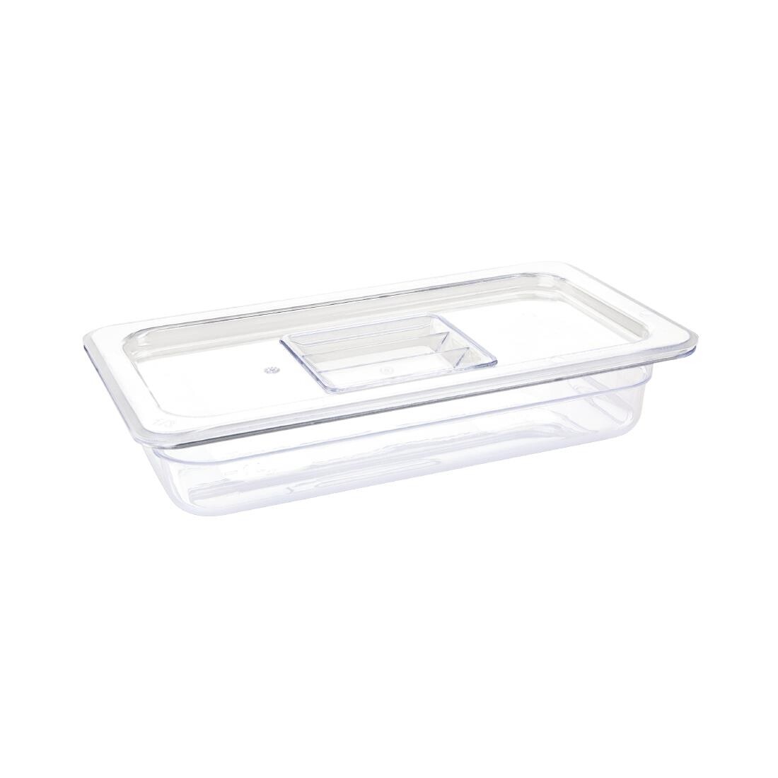 Vogue Polycarbonate 1/3 Gastronorm Container 65mm Clear