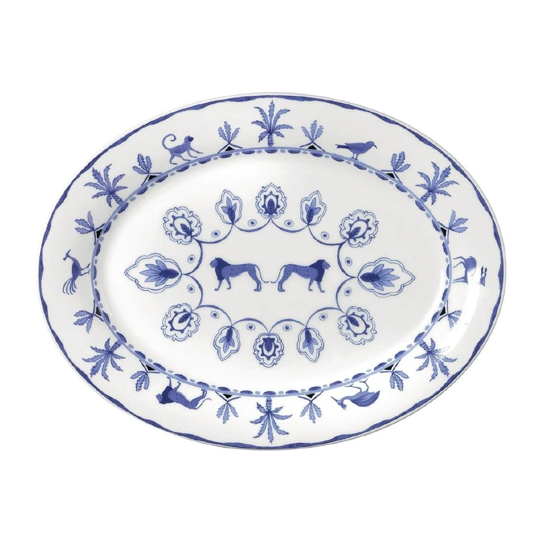 William Edwards Sultan's Garden Blue Oval Trays Misc 350mm (6 Pack) - Image 1
