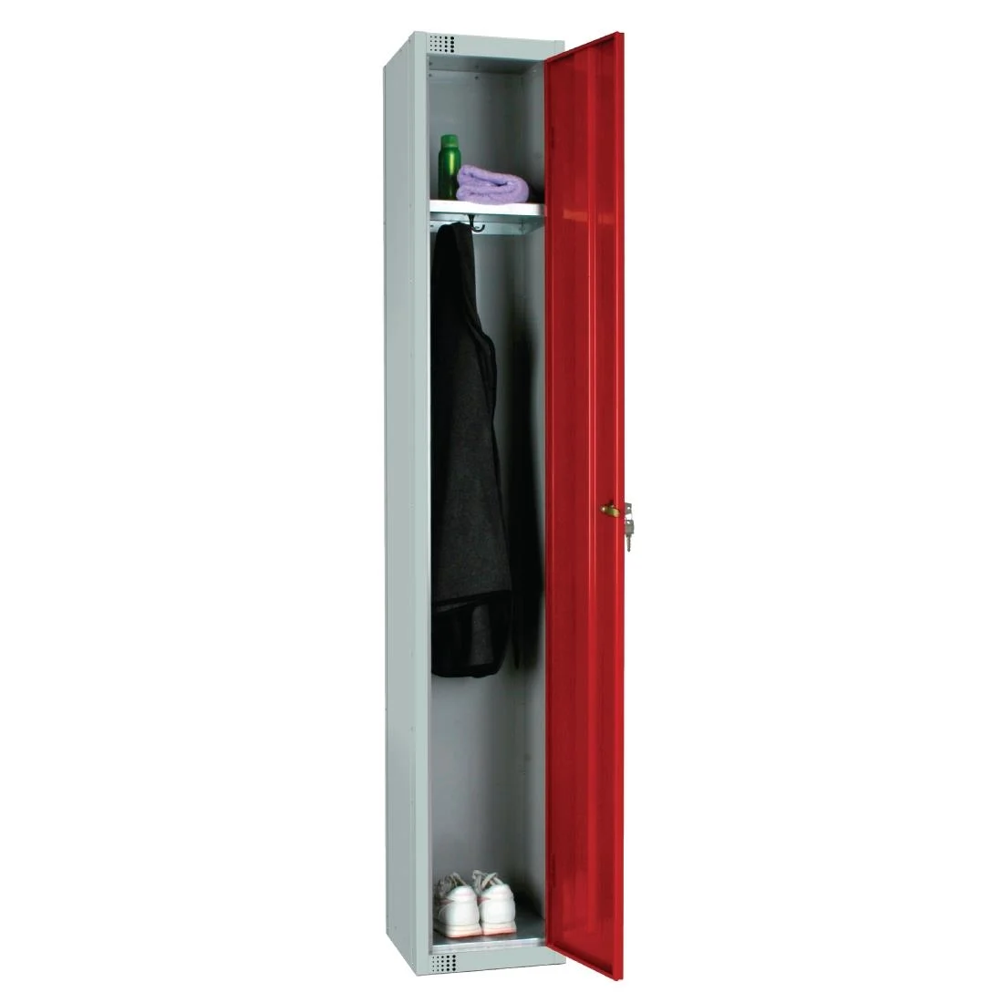 Elite Single Door Manual Combination Locker Locker Red with Sloping Top