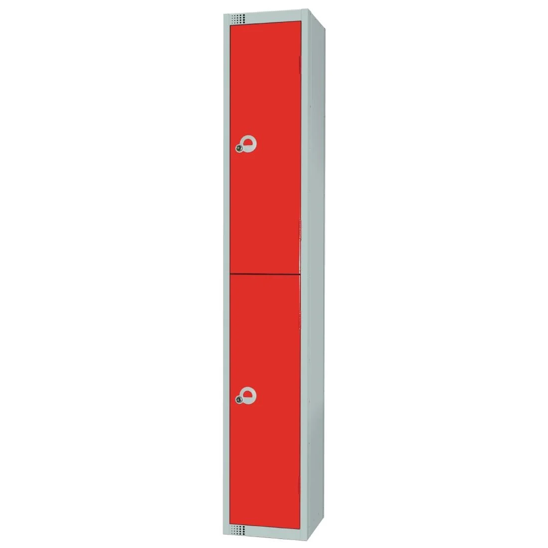 Elite Double Door Coin Return Locker with Sloping Top Graphite Red
