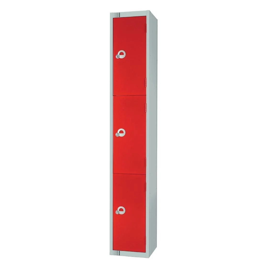 Elite Three Door Manual Combination Locker Locker Red with Sloping Top