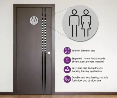 Ladies & Gents Toilet Door Symbol 150mm