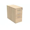 Polaris 3 Drawer Desk High Pedestal 404x800x730mm Canadian Oak KF77879 - Image 1