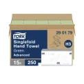 Tork Singlefold Hand Towels Green (Pack of 3750) 290179 - Image 1