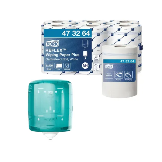 Tork Reflex Centrefeed Roll 2-Ply 150m White (Pack of 6) + FOC Dispenser