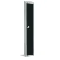 Elite Single Door Coin Return Locker with Sloping Top Black - Image 1