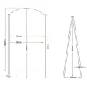 Olympia Metal Framed Pavement Board 1040 x 600mm - A Boards & Pavement Signs - size drawing
