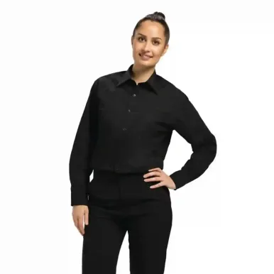 Uniform Works Unisex Long Sleeve Dress Shirt Black S
