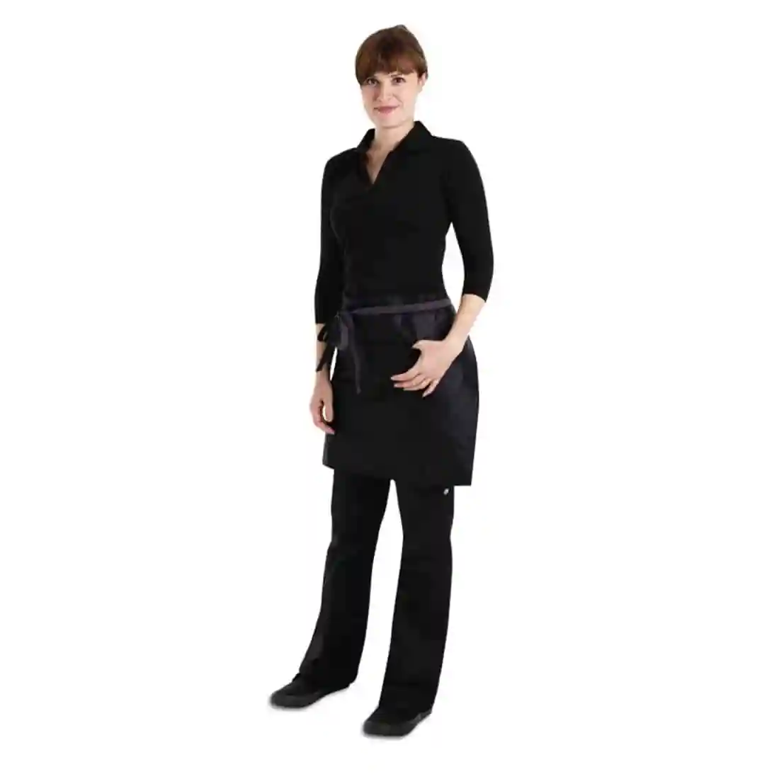 Chef Works Urban Boulder Wet Look Half Bistro Apron Purple and Black