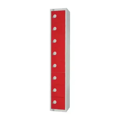 Elite Eight Door Electronic Combination Locker Red