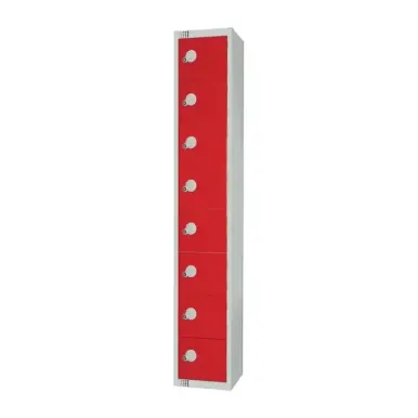 Elite Eight Door Manual Combination Locker Locker Red