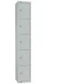 Elite Five Door Electronic Combination Locker with Sloping Top Grey