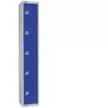 Elite Five Door Padlock Locker with Sloping Top Blue