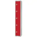 Elite Five Door Coin Return Locker Red
