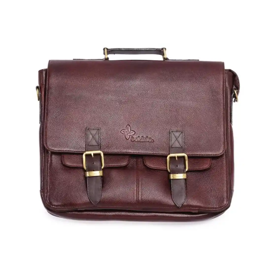 Boldric Messenger Leather Knife Bag Brown 10 Slots