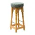 Classic Soft Oak High Bar Stool with Green Diamond Seat