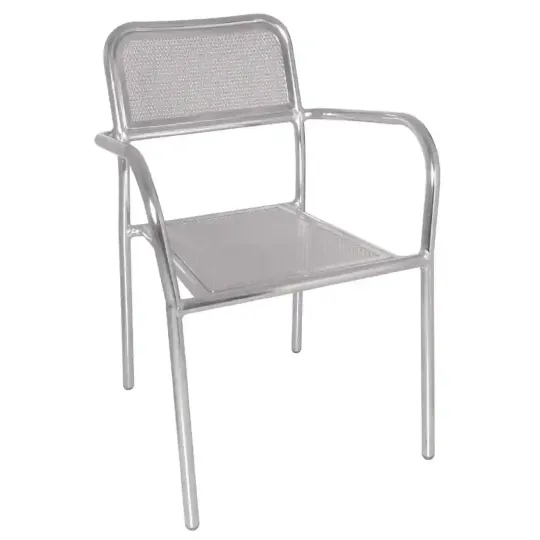 Bolero Aluminium Bistro Stacking Armchairs (Pack of 4)