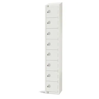 Elite Eight Door Electronic Combination Locker with Sloping Top White