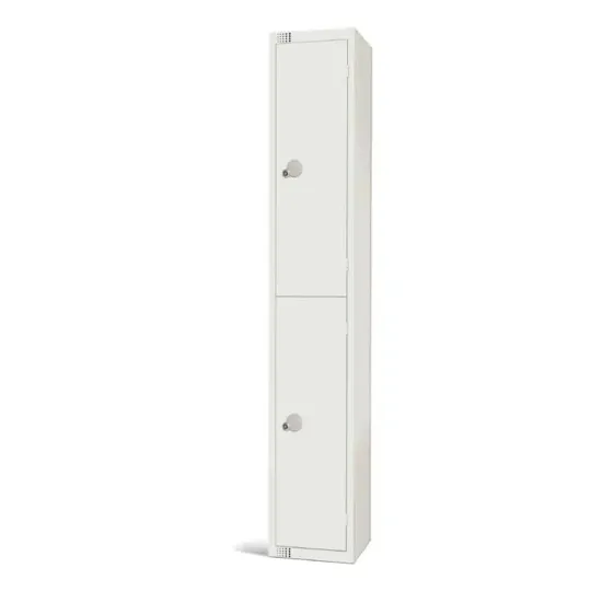 Elite Double Door Camlock Locker White