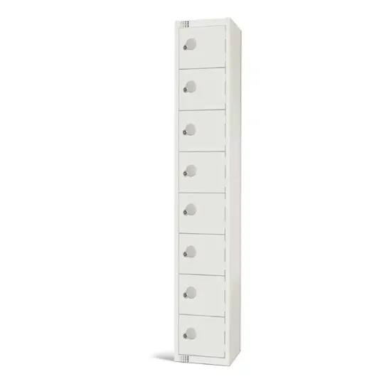 Elite Eight Door Coin Return Locker White