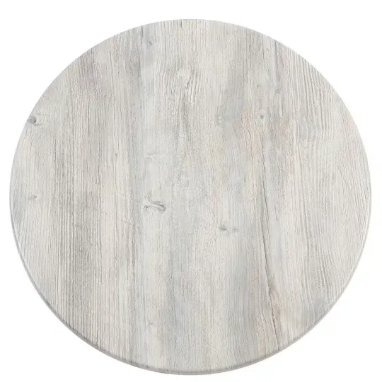Werzalit Pre-drilled Round Table Top Ponderosa White 700mm