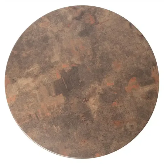 Werzalit Pre-drilled Round Table Top Rust Brown 600mm
