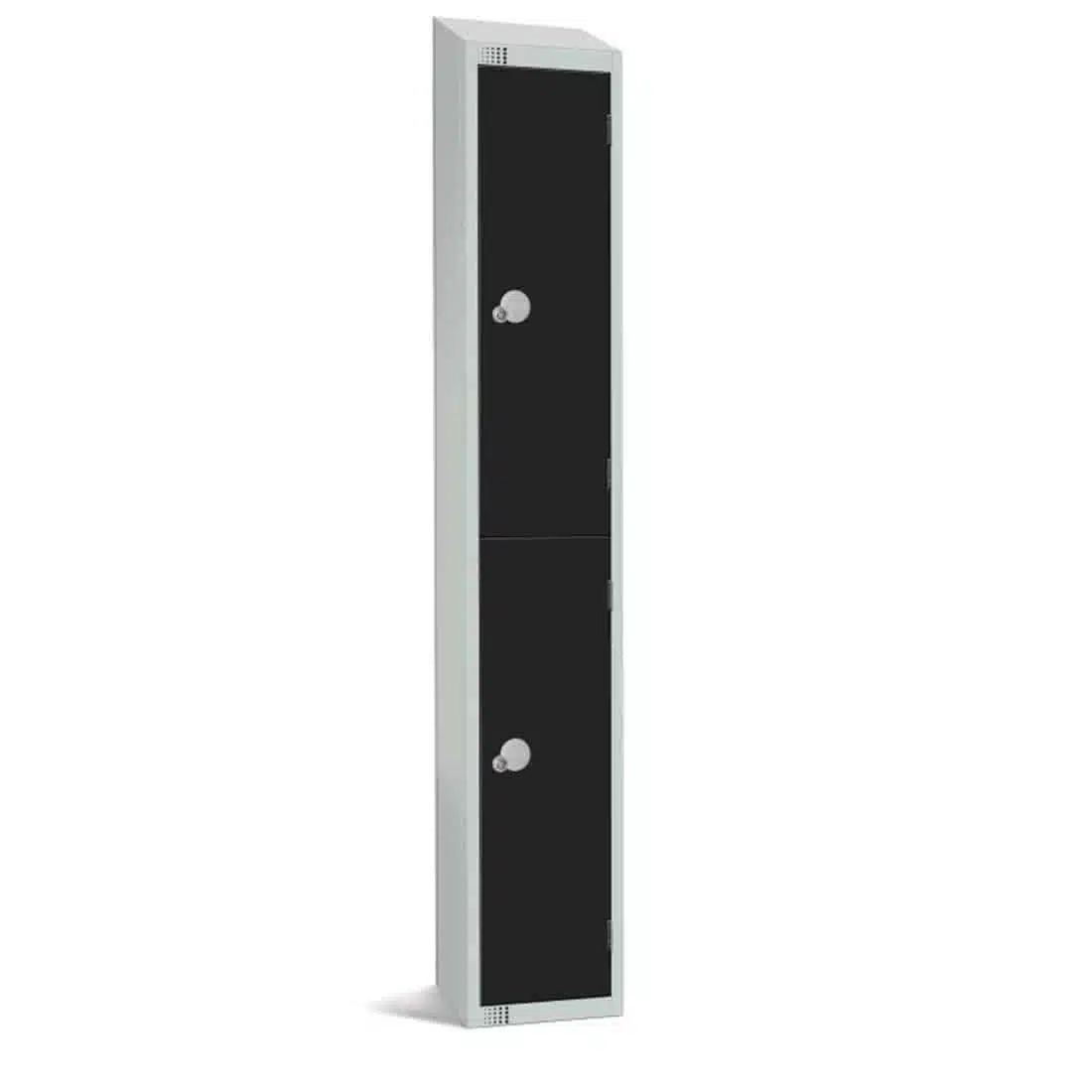 Elite Double Door Camlock Locker Black with Sloping Top