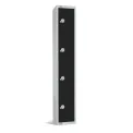 Elite Four Door Coin Return Locker Black
