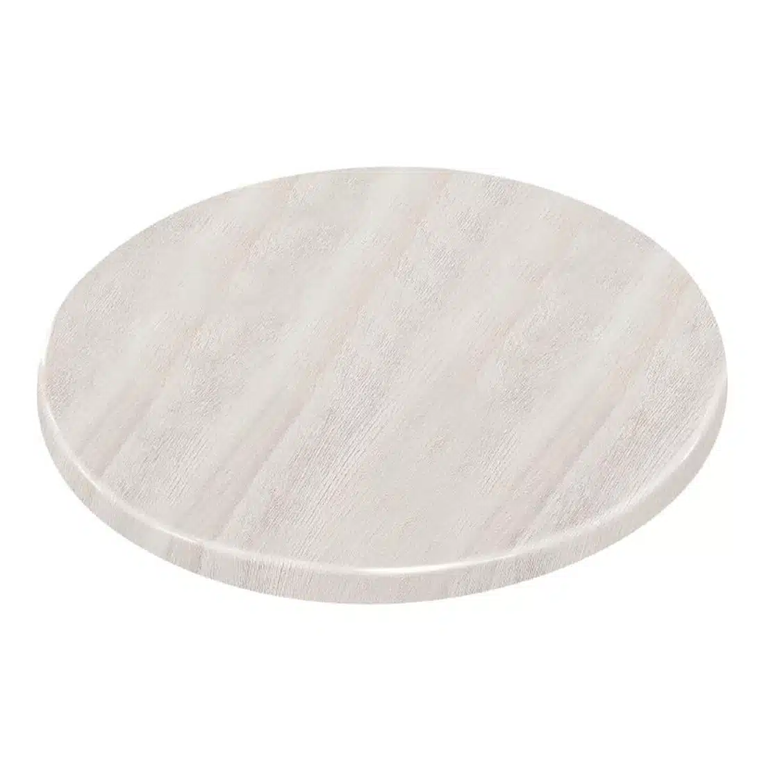 Bolero Pre-drilled Round Table Top Whitewash 600mm