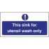 Vogue Utensil Wash Only Sign