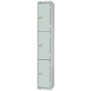 Elite Three Door Manual Combination Locker Locker Grey with Sloping Top
