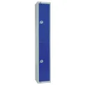 Elite Double Door Coin Return Locker Graphite Blue