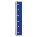 Elite Six Door Electronic Combination Locker with Sloping Top Blue