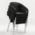 Bolero Wicker Wraparound Bistro Chairs Charcoal (Pack of 4) - Image 2