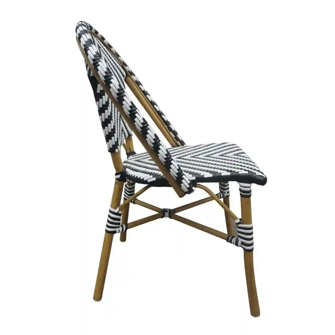 Bolero Parisian Style Rattan Side Chair Black (Pack of 2) - Image 2
