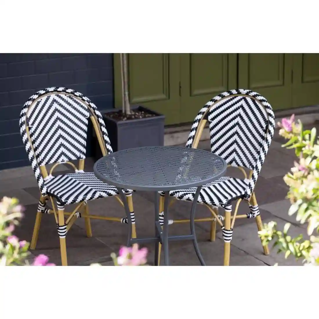 Bolero Parisian Style Rattan Side Chair Black (Pack of 2) - Image 6
