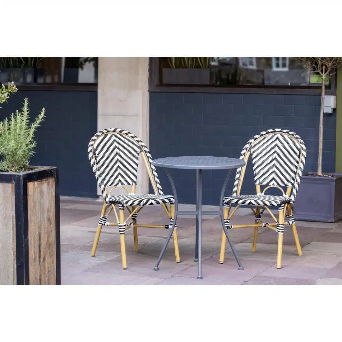 Bolero Parisian Style Rattan Side Chair Black (Pack of 2) - Image 7