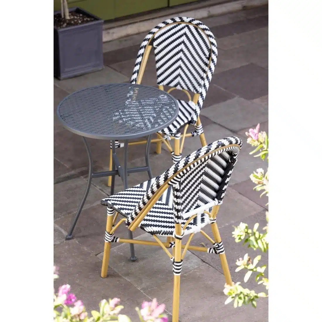 Bolero Parisian Style Rattan Side Chair Black (Pack of 2) - Image 9