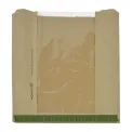 Vegware Kraft Large Sandwich/Cookie Bag with PLA Window 10"x10" (Pack of 1000) - Image 1