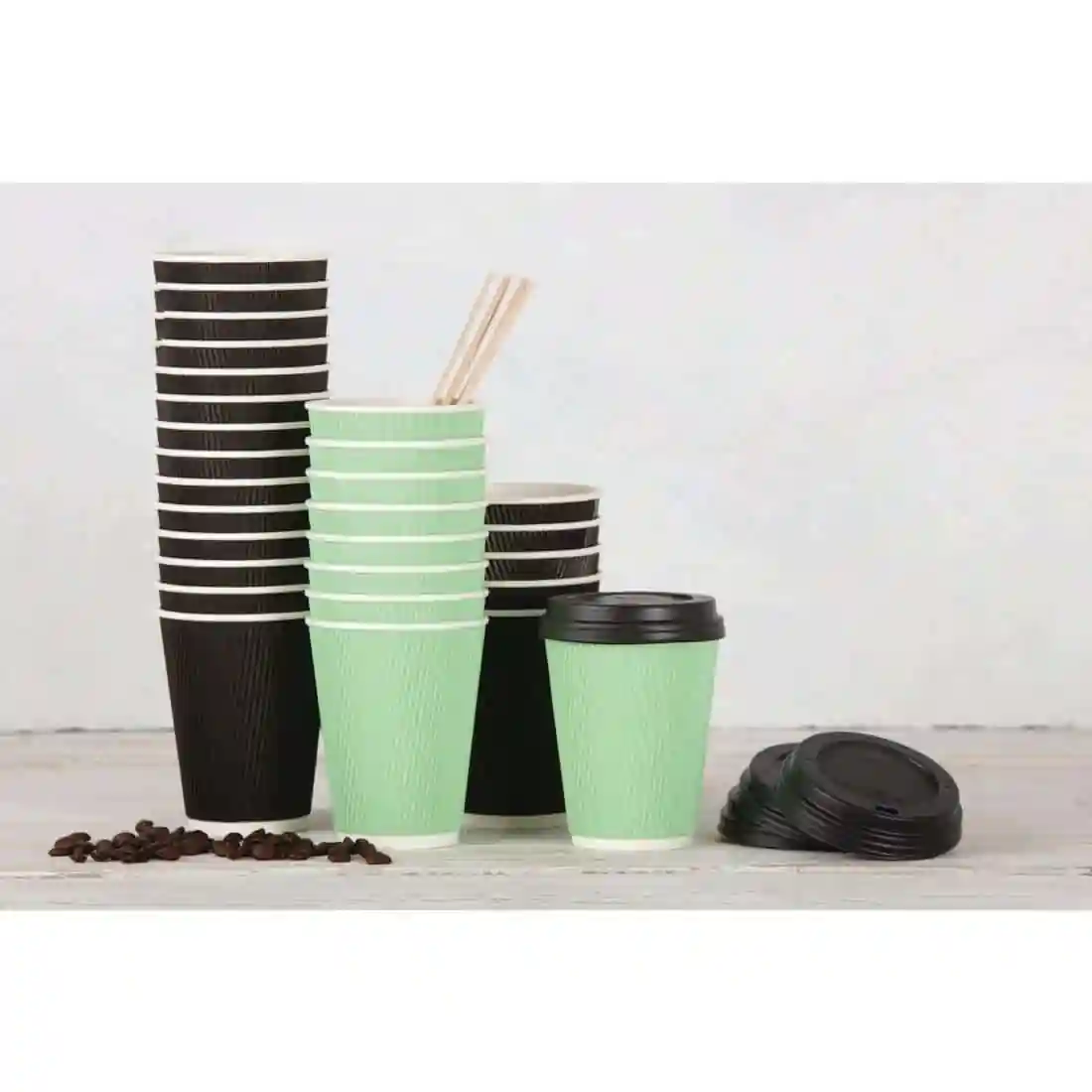 Fiesta Recyclable Coffee Cup Lids Black 340ml / 12oz and 455ml / 16oz (Pack of 1000) - Image 4