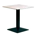 Turin Metal Base 600mm Square Dining Table with Laminate Top in Marble - Image 1